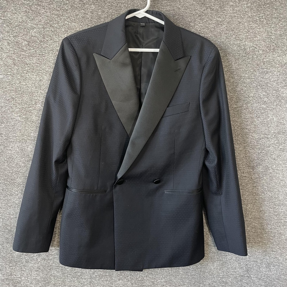 Bonobos Suit Jacket Mens 36R Blue Wool Slim Fit Double Breasted Tuxedo REDA